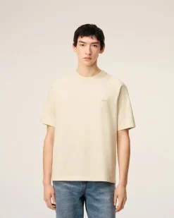 T-shirt Blanc Manches Courtes En Coton