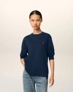 T-shirt Bleu Ami De Coeur En Coton Organique