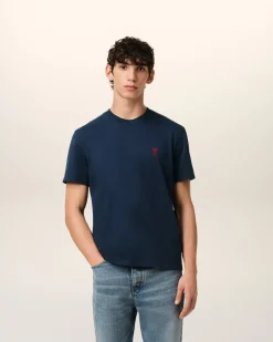 T-shirt Bleu Ami De Coeur En Coton Biologique