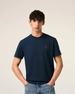 T-shirt Bleu Ami De Coeur En Coton Biologique