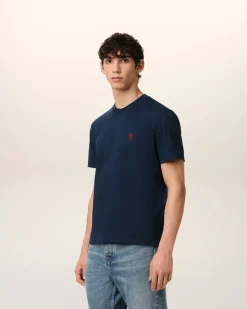 T-shirt Bleu Ami De Coeur En Coton Biologique