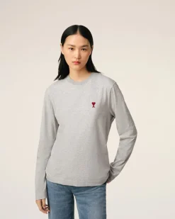 T-Shirt Gris Manches Longues Ami de Coeur En Coton