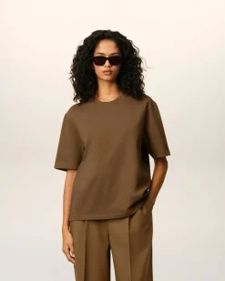 T-shirt Marron Ami De Coeur En Coton