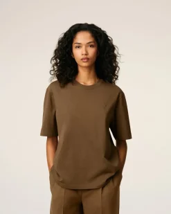 T-shirt Marron Ami De Coeur En Coton