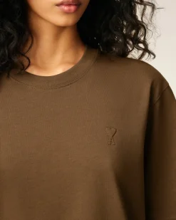 T-shirt Marron Ami De Coeur En Coton