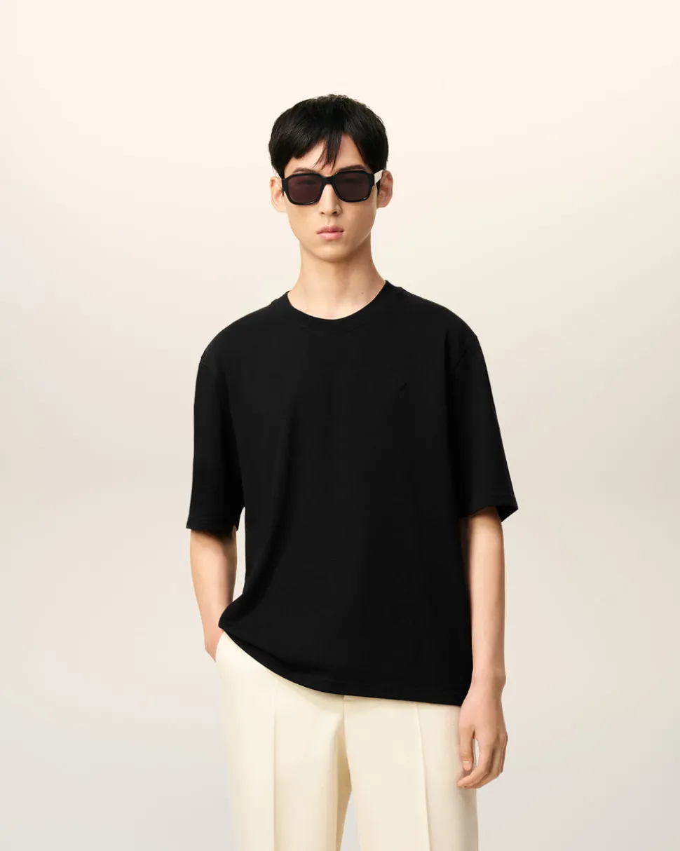 T-shirt Noir Ami De Coeur En Coton