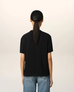 T-shirt Noir Ami De Coeur En Coton Biologique