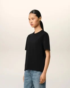 T-shirt Noir Ami De Coeur En Coton Biologique