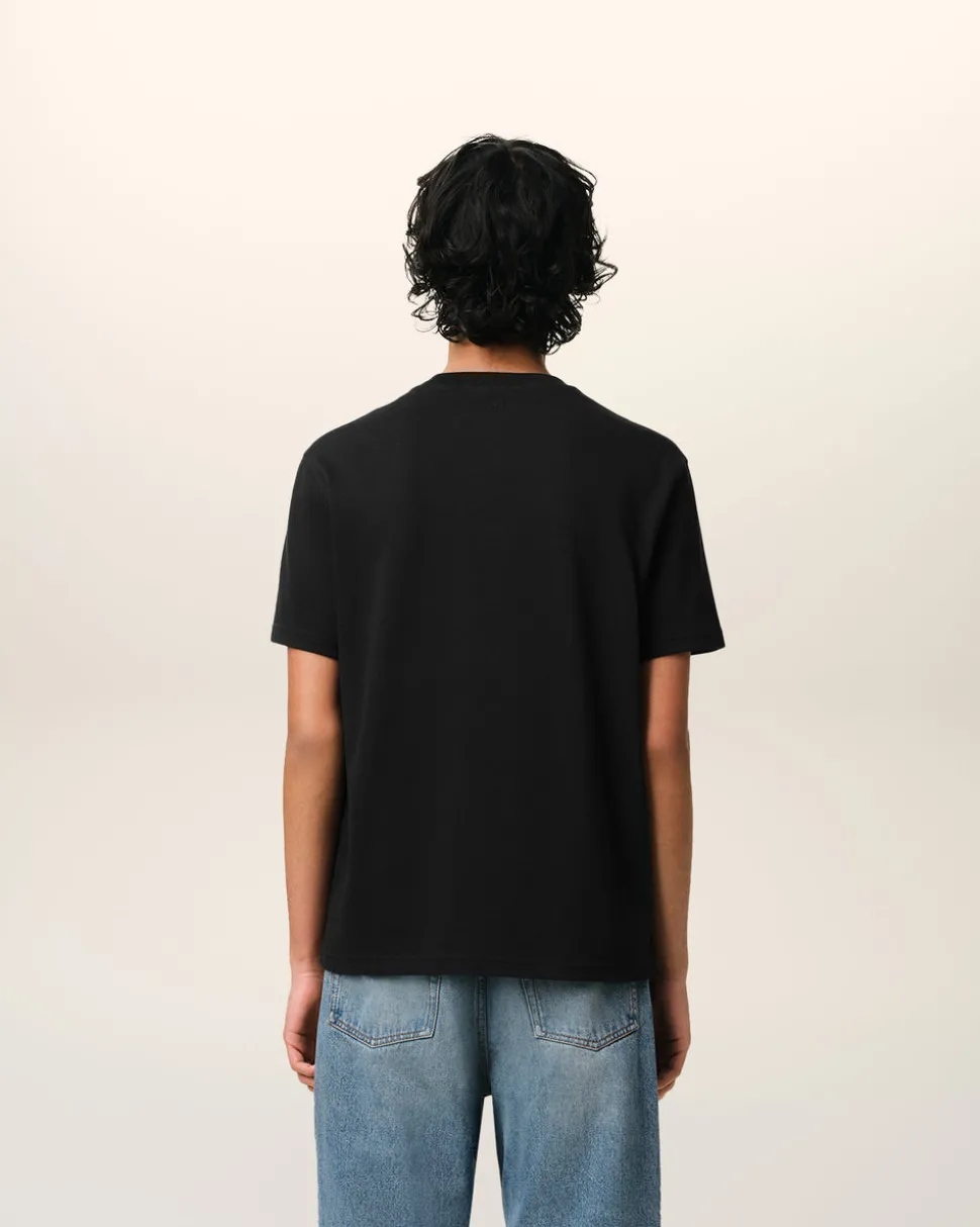 T-shirt Noir Ami De Coeur En Coton Biologique