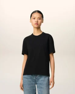 T-shirt Noir Ami De Coeur En Coton Biologique