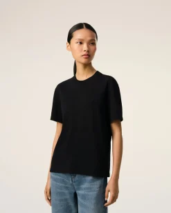 T-shirt Noir Ami De Coeur En Coton Biologique