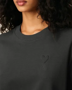 T-shirt Noir Ami De Coeur Coupe Cosy En Coton