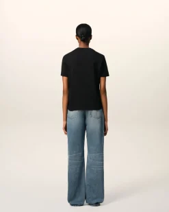 T-shirt Noir Ami de Coeur En Coton