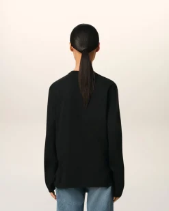 T-shirt Noir Ami De Coeur En Coton Biologique