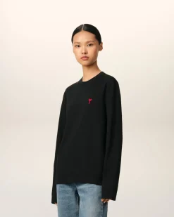 T-shirt Noir Ami De Coeur En Coton Biologique