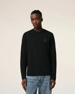 T-shirt Noir Ami De Coeur En Coton Biologique