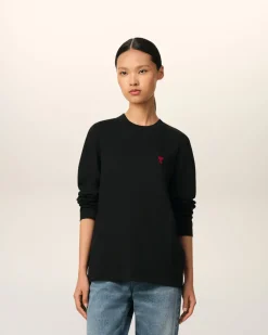 T-shirt Noir Ami De Coeur En Coton Biologique