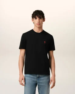 T-shirt Noir Ami De Coeur En Coton Biologique