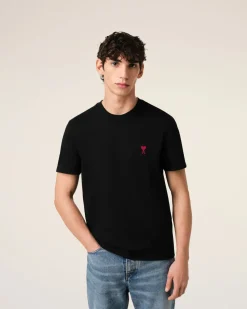 T-shirt Noir Ami De Coeur En Coton Biologique