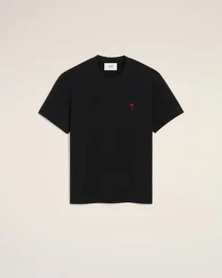 T-shirt Noir Ami De Coeur En Coton Biologique