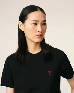T-shirt Noir Ami De Coeur En Coton Biologique