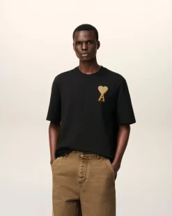 T-shirt Noir Ami De Coeur En Coton