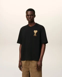 T-shirt Noir Ami De Coeur En Coton