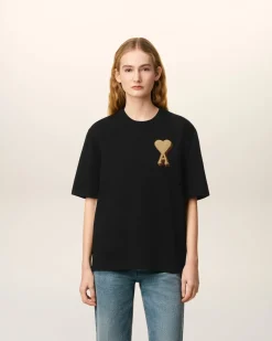 T-shirt Noir Ami De Coeur En Coton