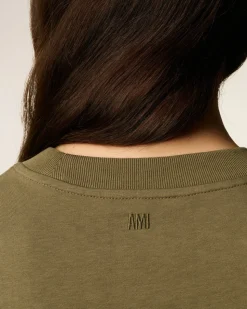 T-shirt Vert Ami De Coeur Croppé En Coton