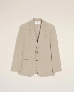 Veste Beige de Tailleur En Laine