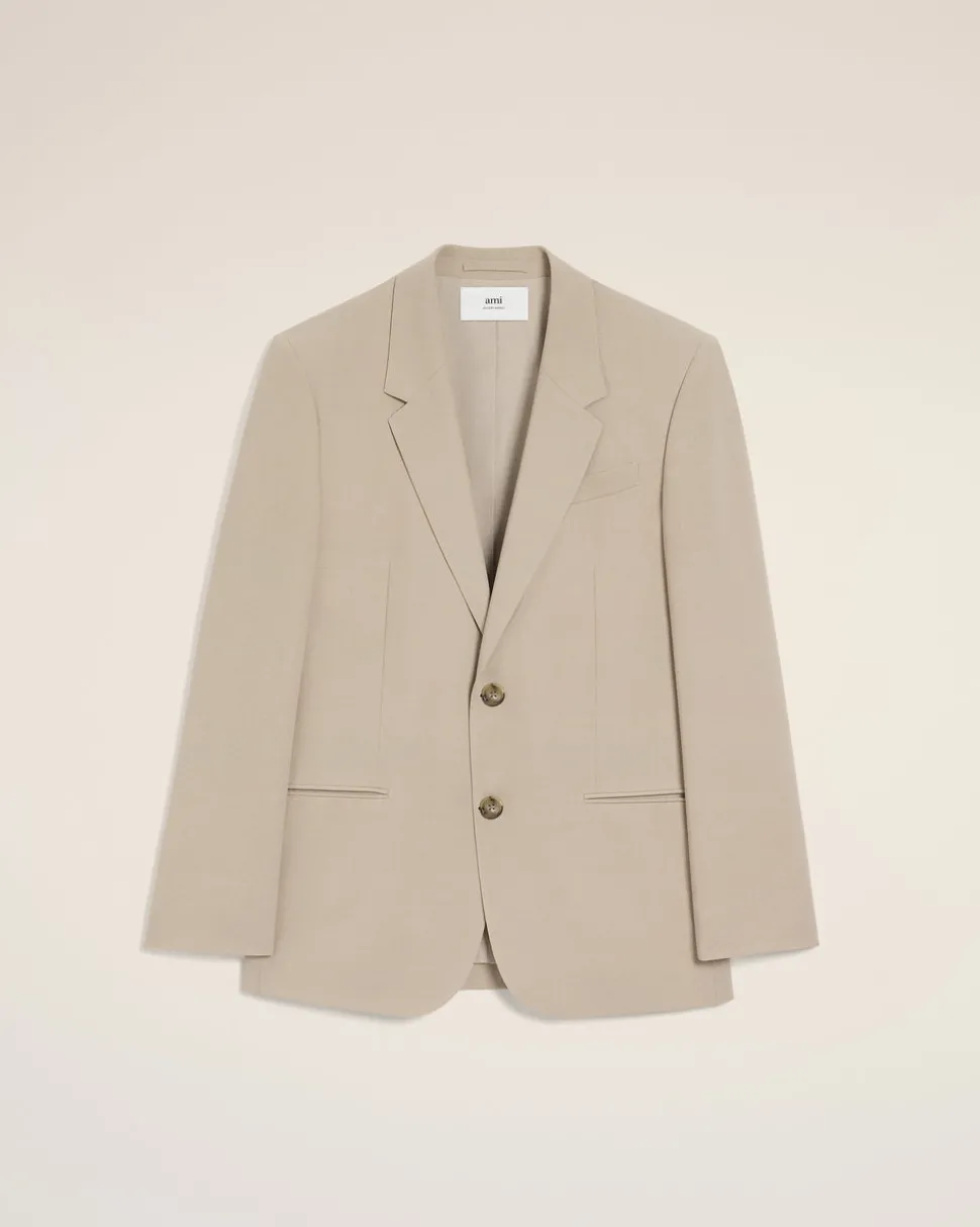 Veste Beige de Tailleur En Laine