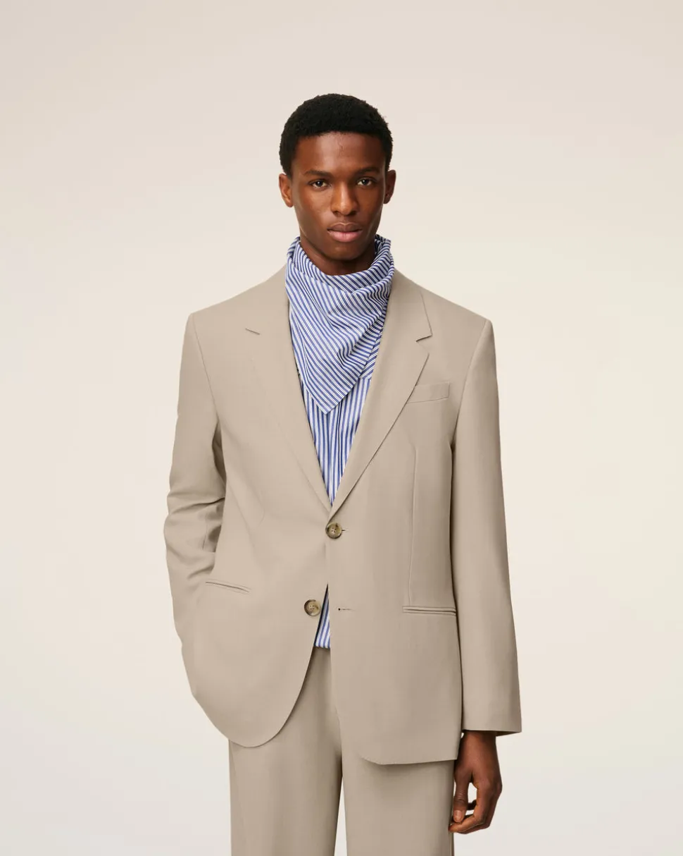 Veste Beige de Tailleur En Laine