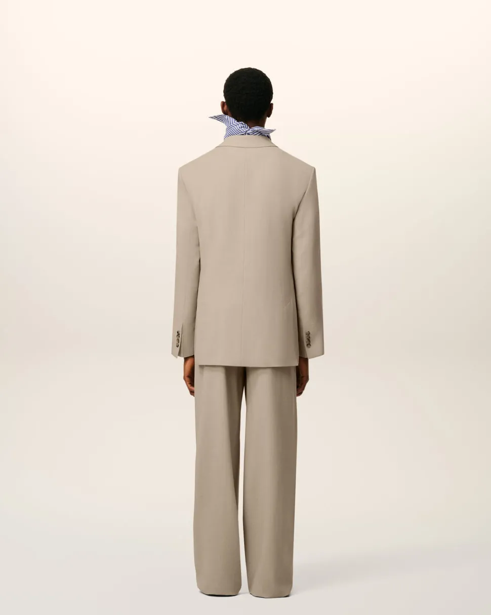 Veste Beige de Tailleur En Laine