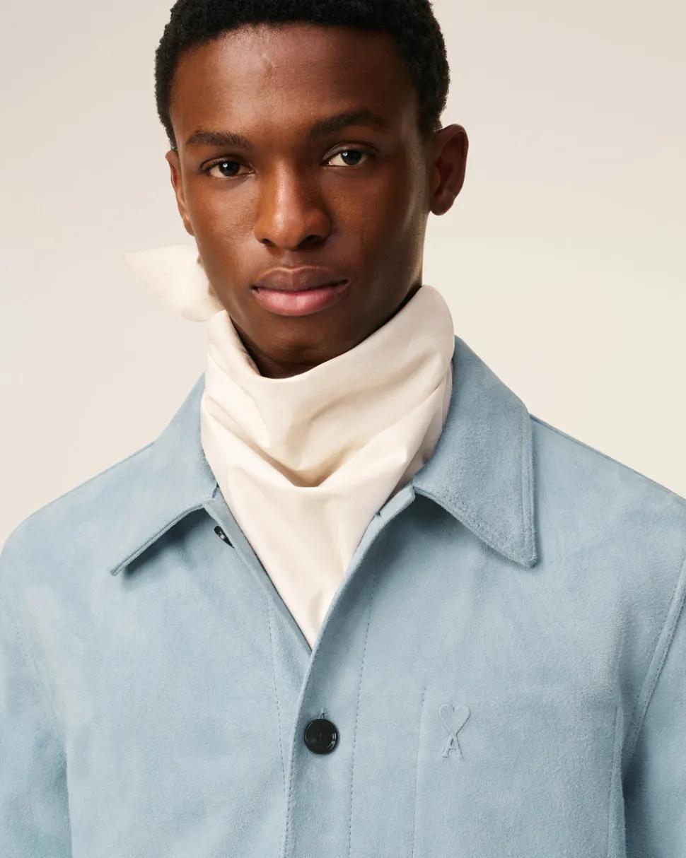 Veste Bleue Boutonnée Ami De Coeur En Cuir