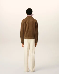 Veste Marron Boutonnée Ami De Coeur En Cuir