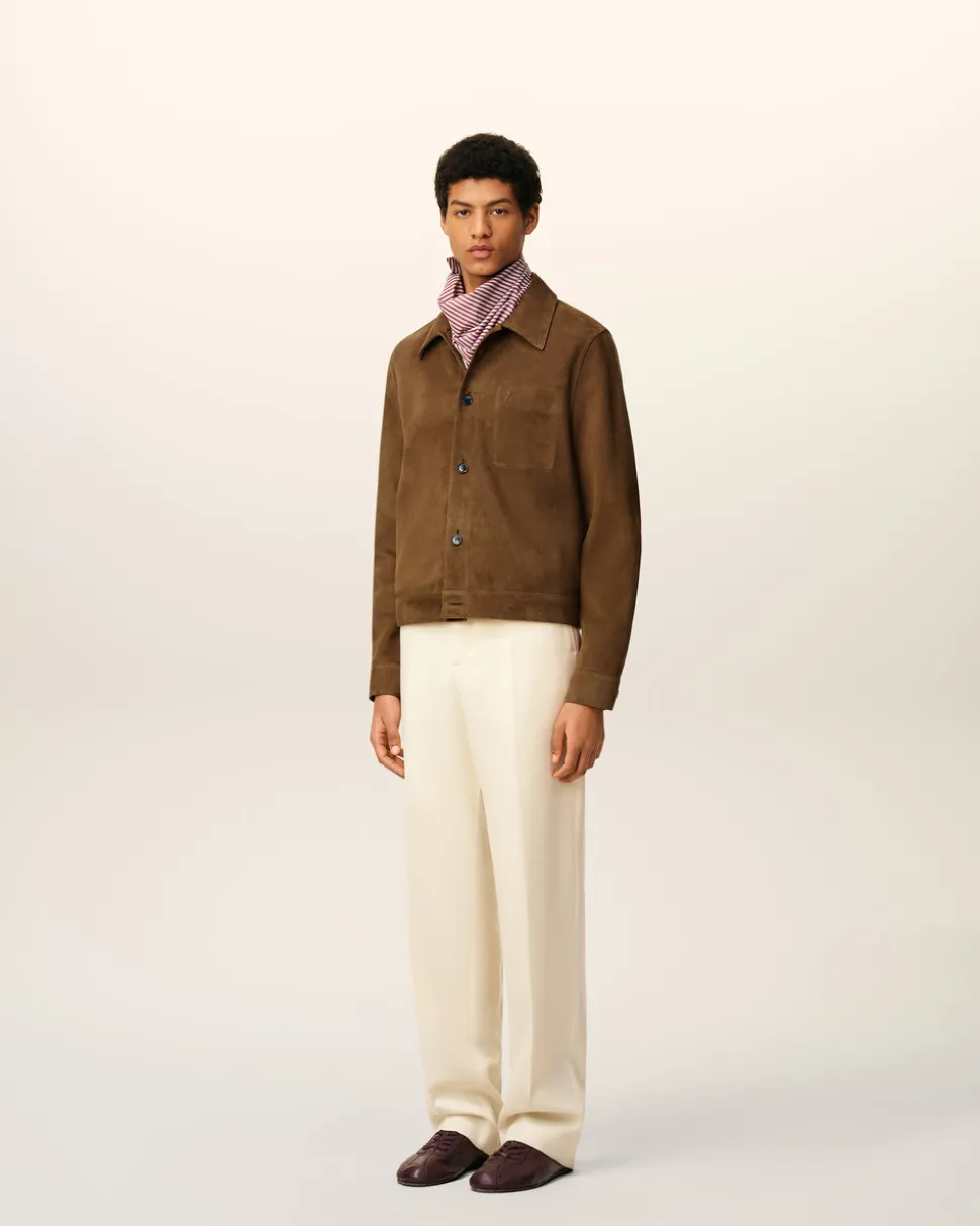 Veste Marron Boutonnée Ami De Coeur En Cuir