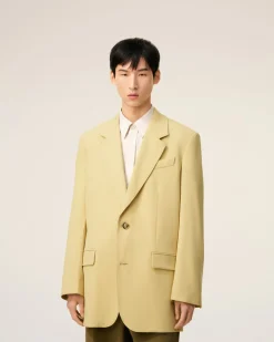 Veste Verte Deux Boutons Ample En Laine