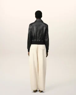 Veste Zippée En Cuir