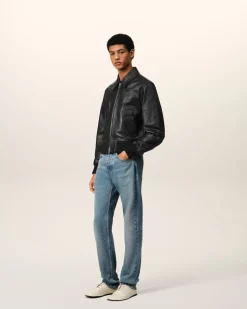 Veste Zippée En Cuir