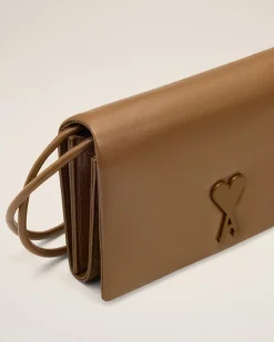Wallet On Strap Marron Voulez Vous En Cuir Lisse